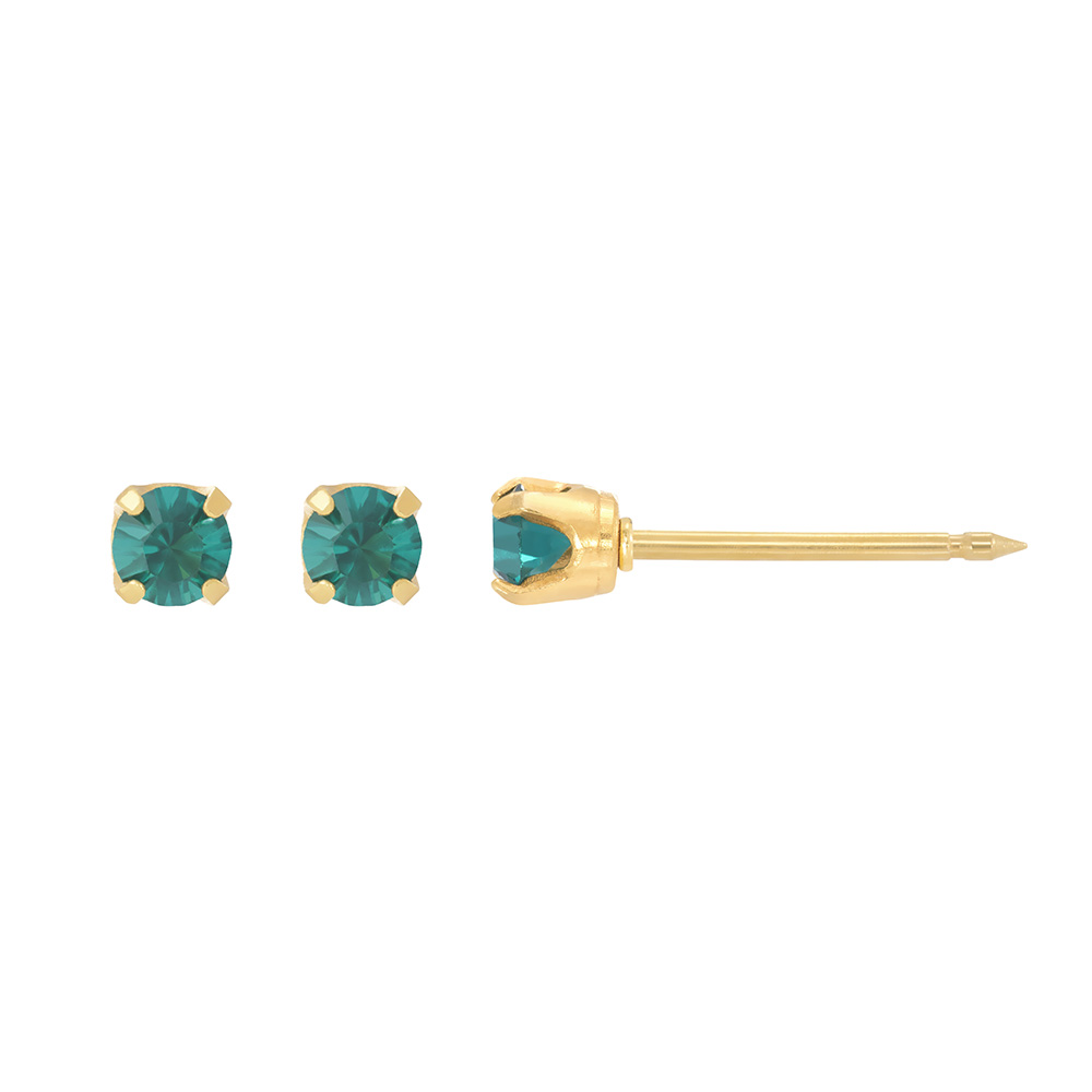 BOUCLE DORE MAI / EMERAUDE REF 85C