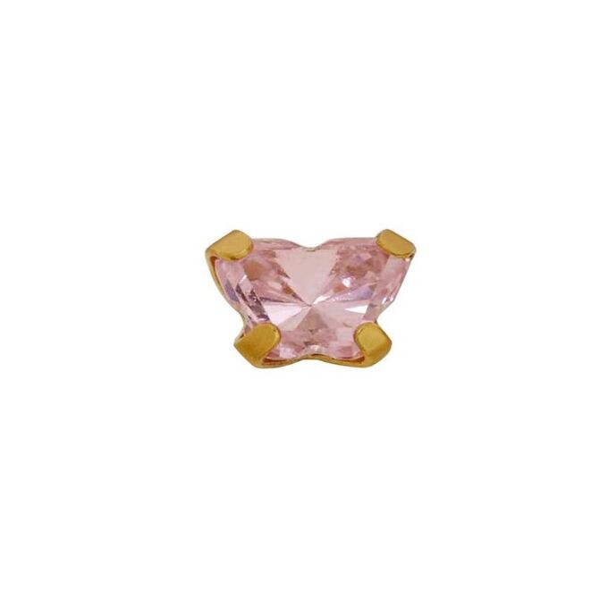 BOUCLE DORE PAPILLON CRISTAL REF 896-4