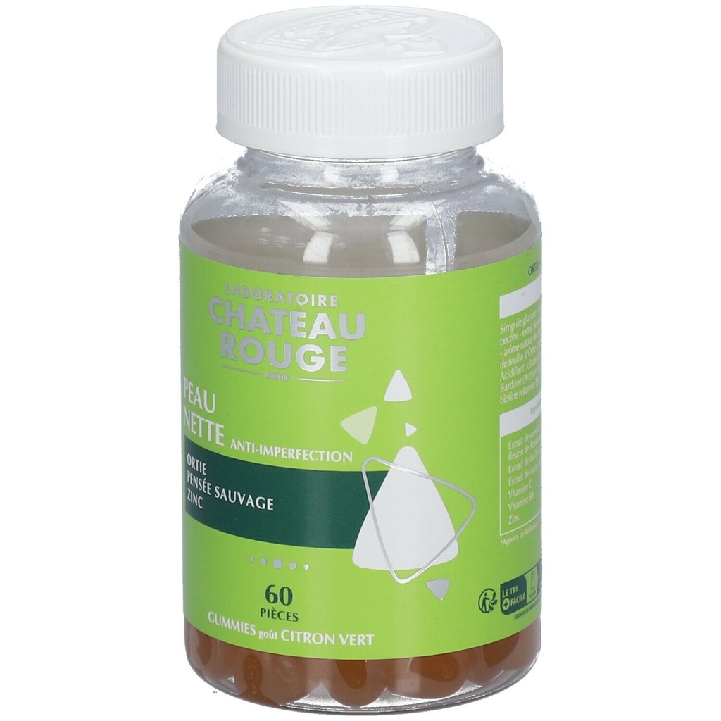 CHATEAU R GUMMIES PEAU NET ORTIE ZINC B/60