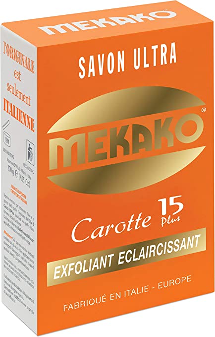MEKAKO CAROTTE 15PLUS SAVON ECLAIRCISSANT EXFOLIANT 200G