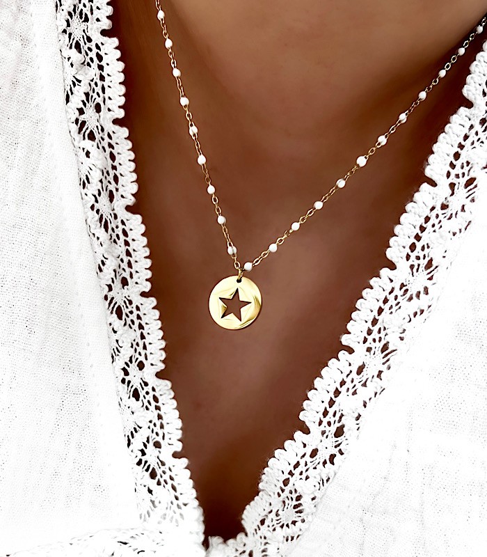 COLLIER ETOILE BLANC