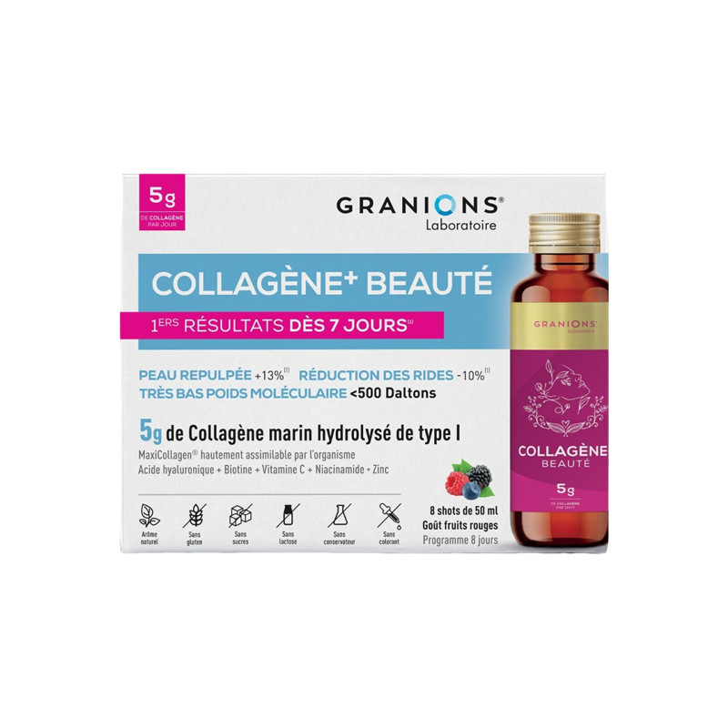 GRANIONS COLLAGENE + BEAUTE 8 SHOTS DE 50ML