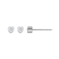 BOUCLE TITANE COEUR AVEC CRISTAL REF 172C