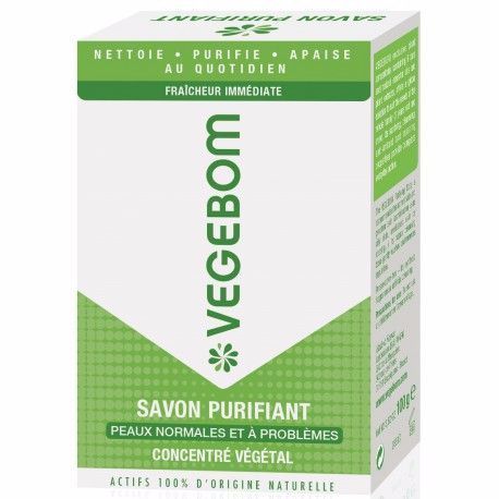 [3760233410058] VEGEBOM SAVON PURIFIANT PAIN 100G (VERT)
