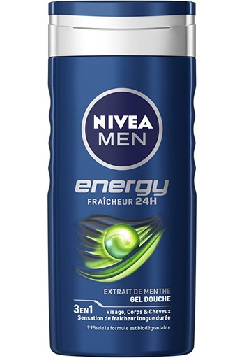 NIVEA MEN ENERGY 24H FRESH EFFECT + MENTHE 3 EN 1 250ML