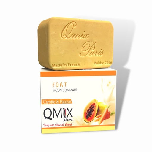 [3760299870087] QMIX SAVON SOIN GOMMANT CAROTTE & PAPAYE 200G (ORANGE)