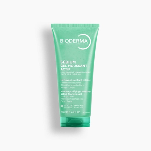 [3701129803400] BIODERMA-SEBIUM GEL MOUSSANT ACTIF PEAUX MIXTES A GRASSES 200ml