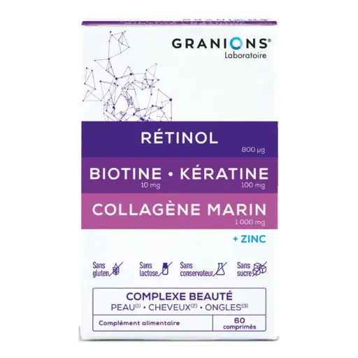 [3760155217803] GRANIONS COMPLEXE BEAUTE-CHEUVEUX- ONGLES 60 COMPRIME
